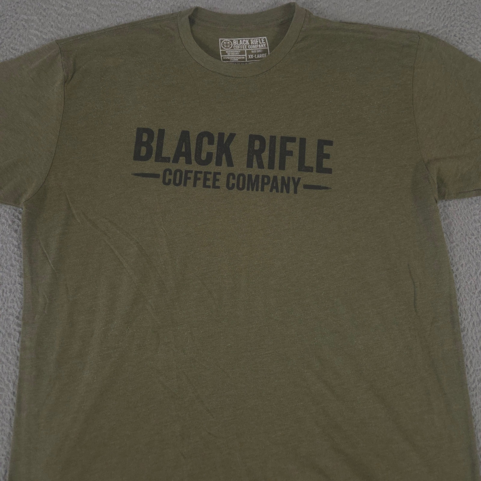 Black Rifle Coffee Company Shirt Mens Xxl Green Logo Tri-Blend Flag Graphic Tee